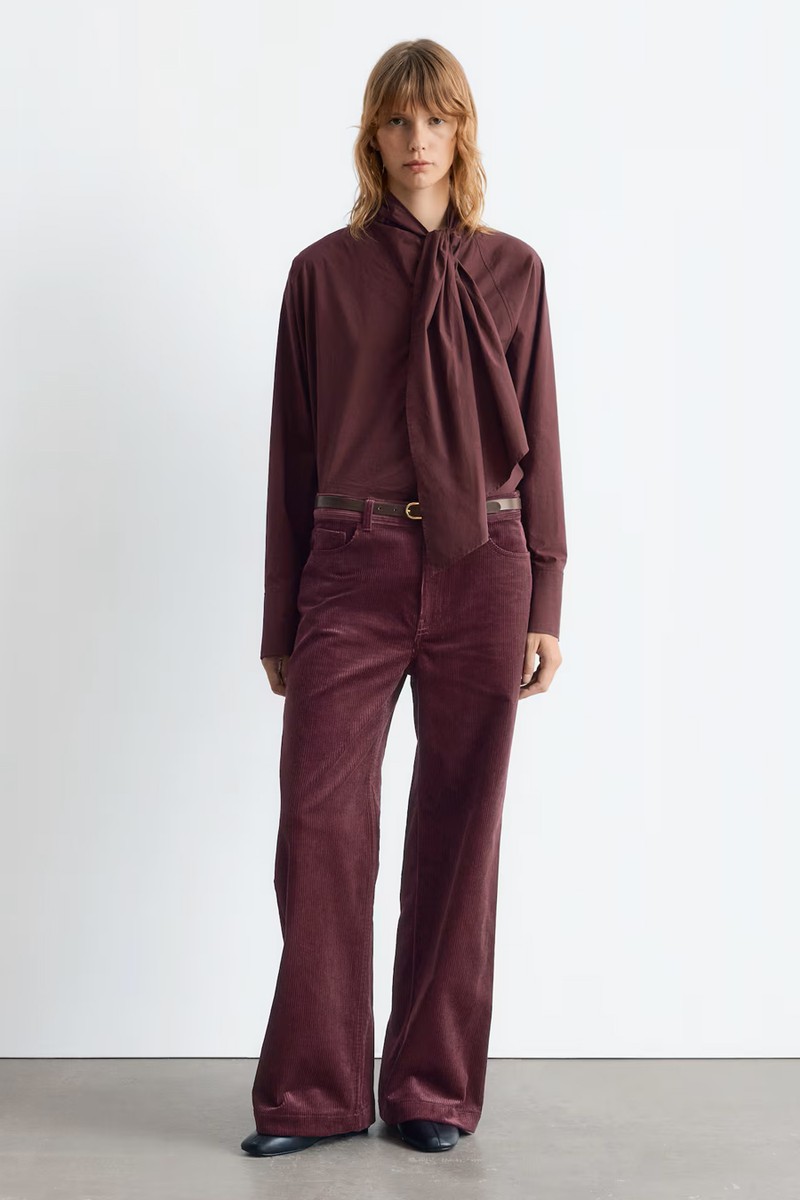 Scarf-Detail Shirt