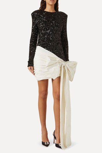 Oversized Bow Sequin-Embellished Mini Dress from Rotate Birger Christensen