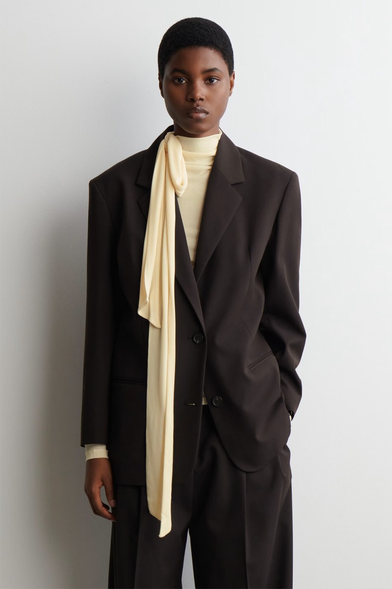 Scarf-Detail Silk Top