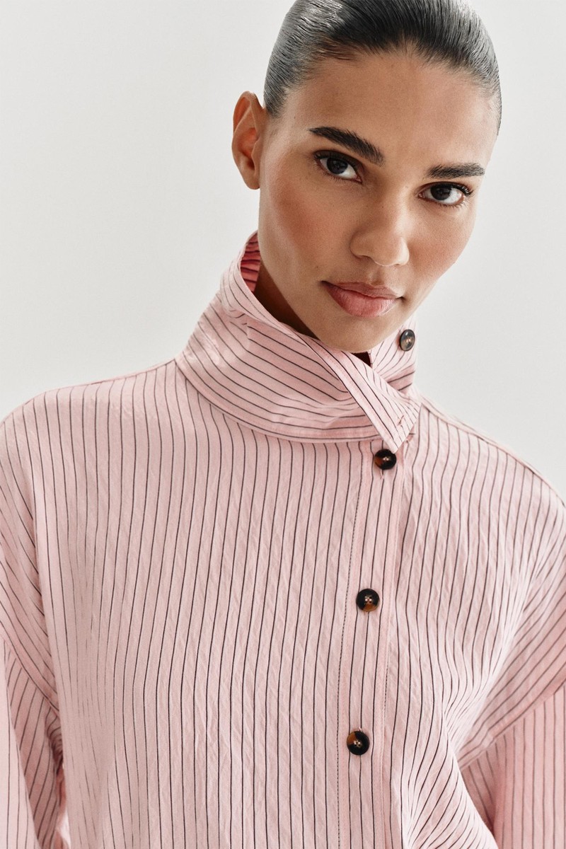 Striped High Neck Shirt from Zara