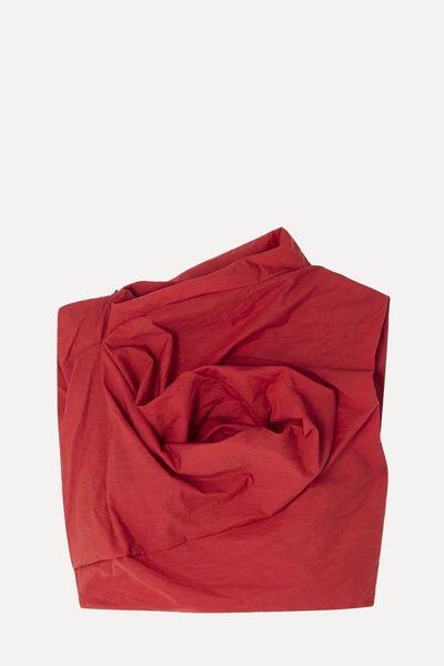 Cropped Draped Cotton-Blend Poplin Top from Acne Studios