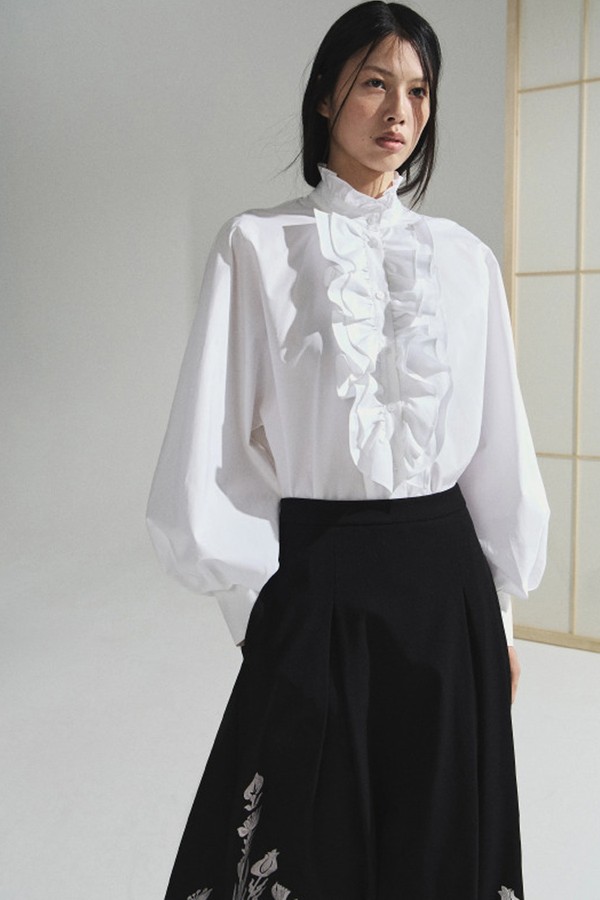 Ruffled Cotton Blouse