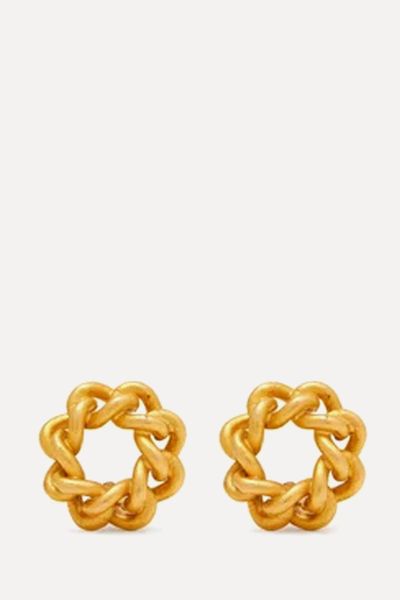 1980s Vintage Chain-Link Clip-On Earrings from Susan Caplan