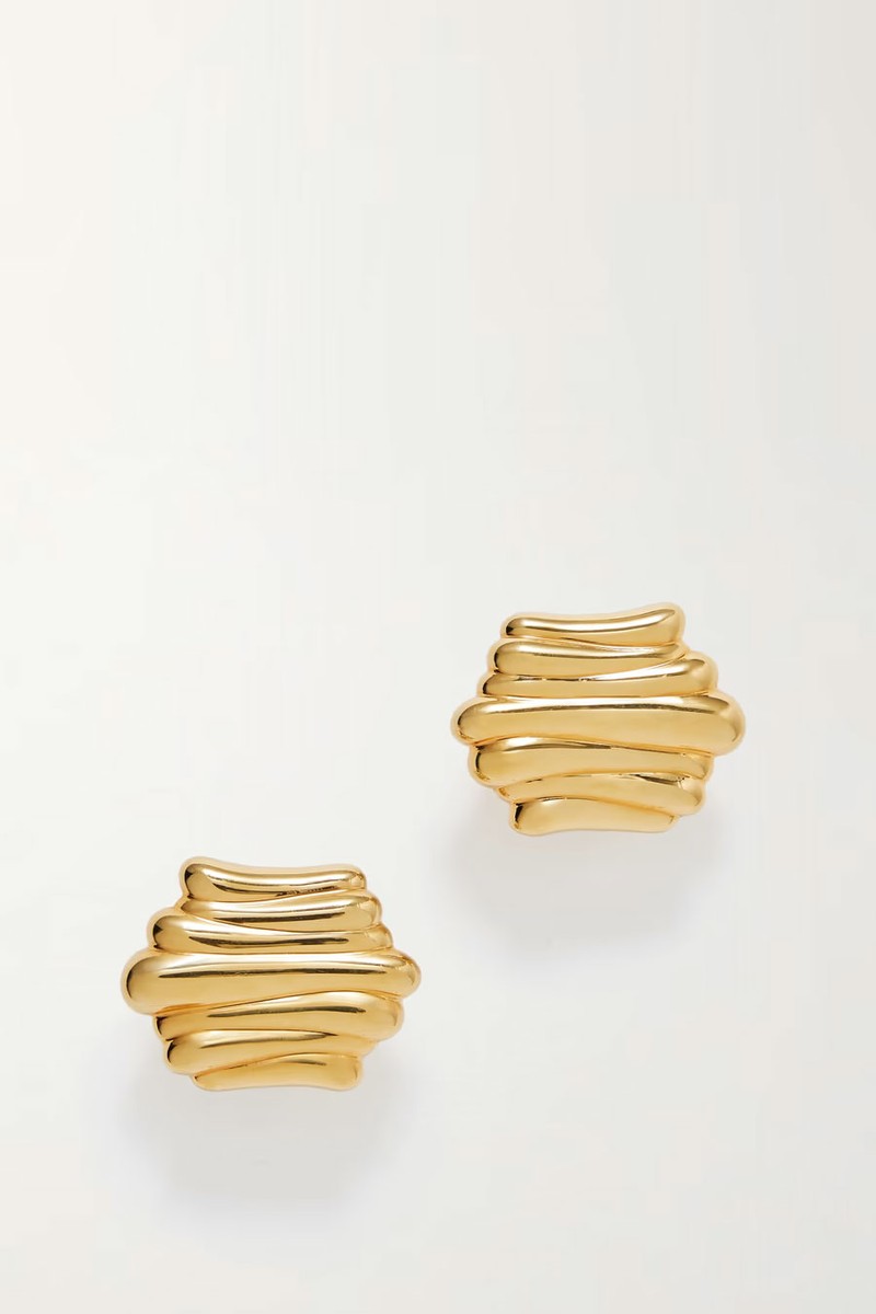 Crema Gold-Plated Earrings from Khaite