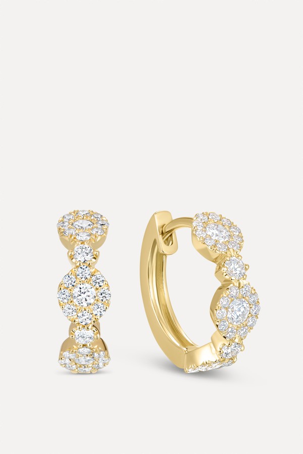 Triolette Oval Diamond Hoops