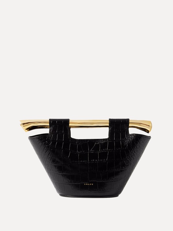 Madagascar Mini Croc Effect Leather Tote
