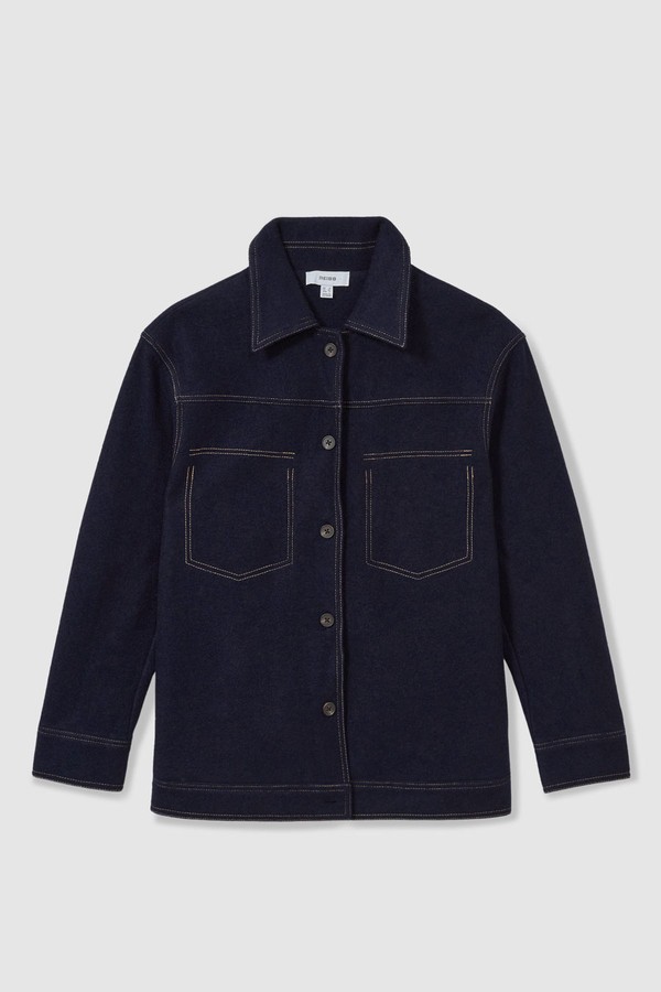 Wool-Blend Topstitch Woven Shirt from Reiss