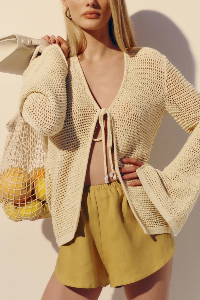 Calypso Open Knit Cardigan, AED 590 | Reformation