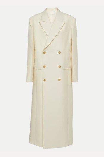 Catena Oversized Wool & Silk-Blend Cady Coat from The Row