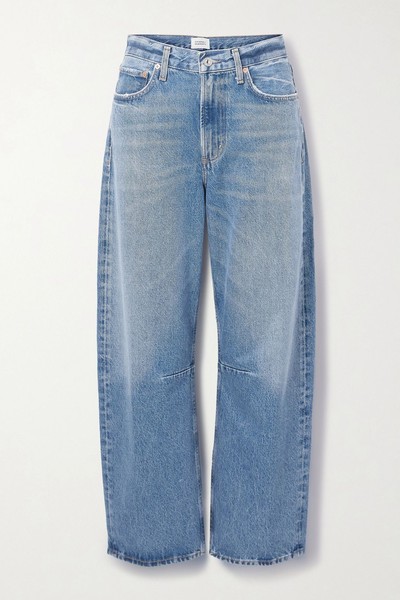 Miro Distressed High-Rise Barrel-Leg Recycled Jeans from Citizens Of Humanity