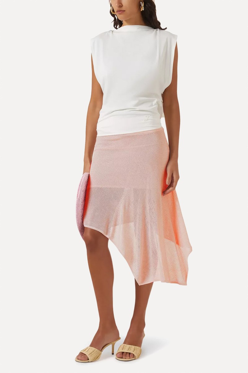 La Jupe Voile Asymmetric Draped Skirt from  Jacquemus