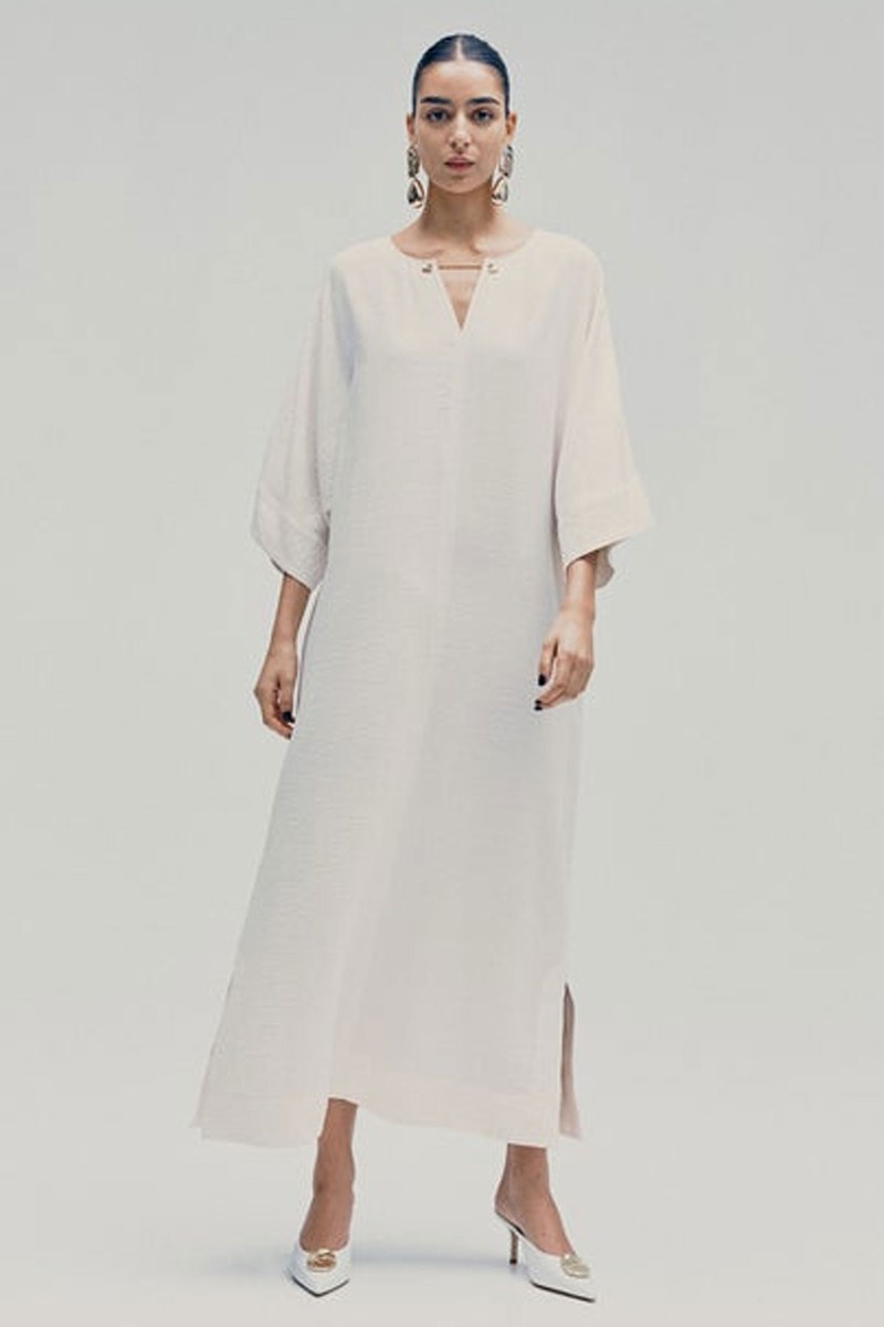 Chain-Detail Kaftan Dress