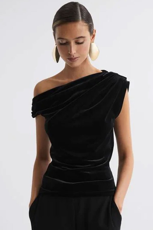 Velvet Off-The-Shoulder Top from Reiss