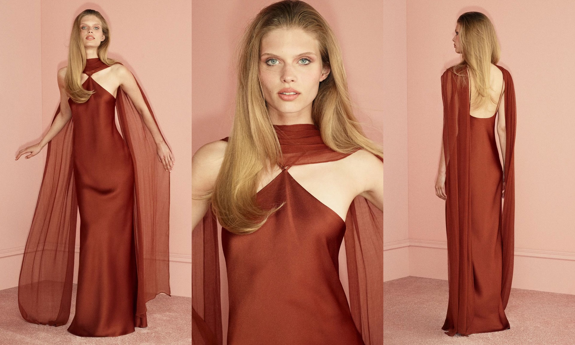 Satin Halter Neck Dress, AED 1,450 | Mango