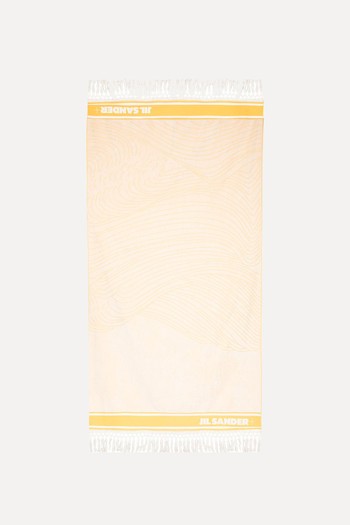 Fringed Logo Print Towel from Jil Sander