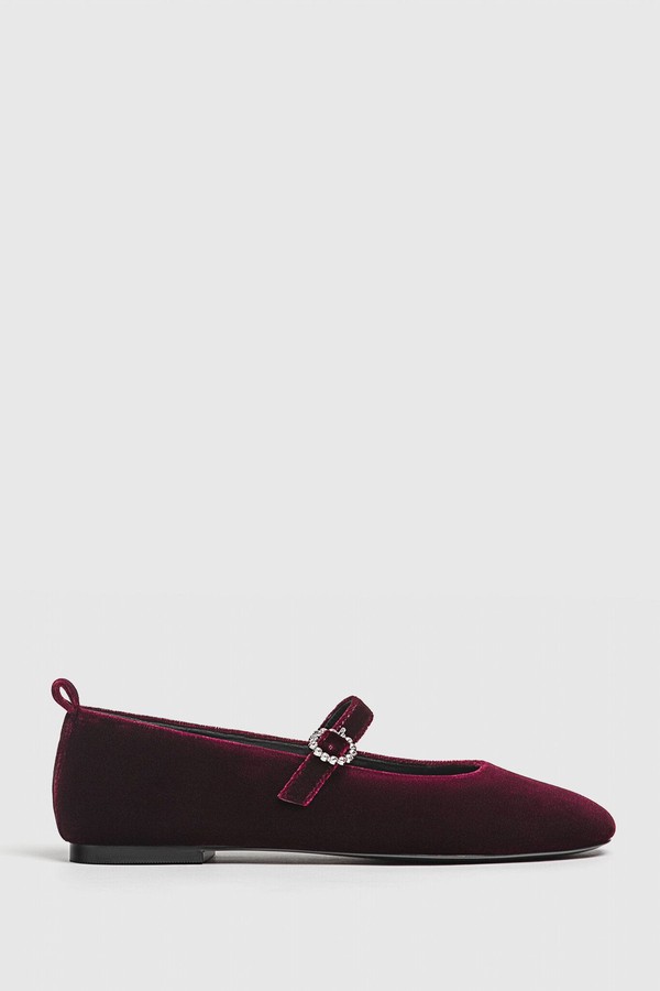 Velvet Ballet Flat from Stradivarius