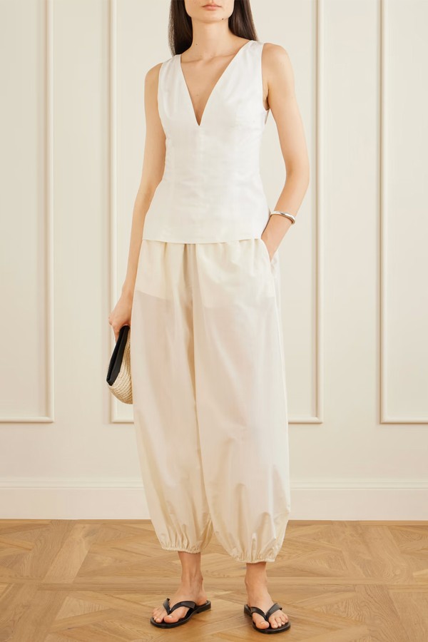 Almaya Cotton & Silk-Blend Wide-Leg Pants from LOULOU DE SAISON