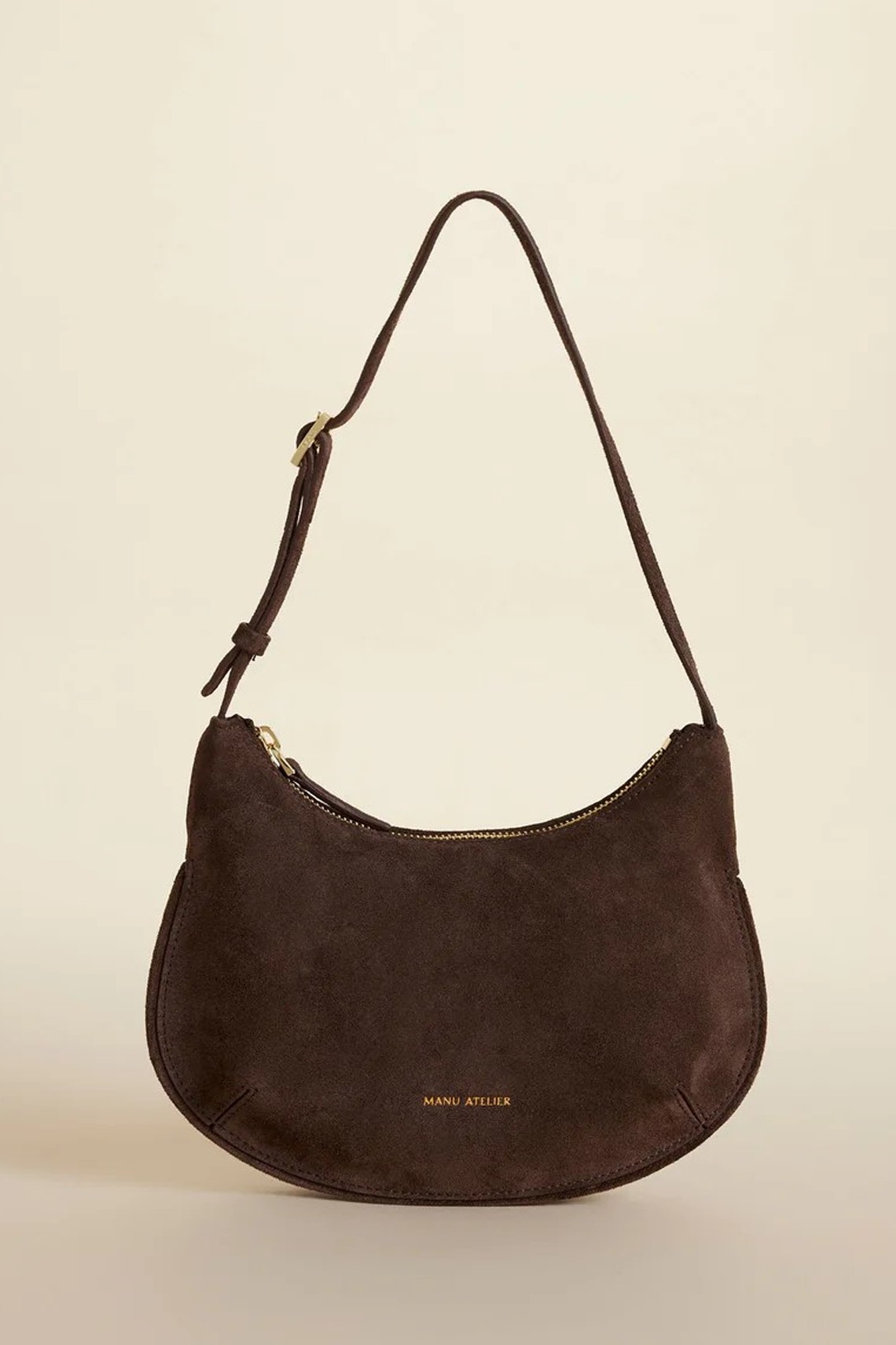 Ilda Deep Brown Suede Bag from Manu Atelier