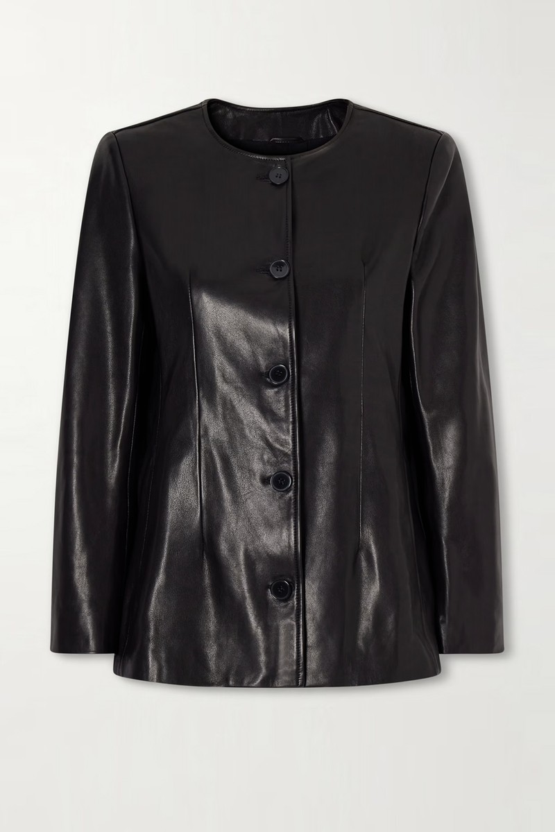 Maud Paneled Leather Jacket from Nour Hammour