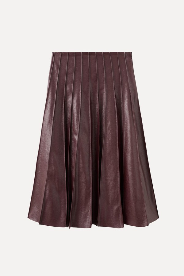 Faux Leather Godet Skirt from Mango