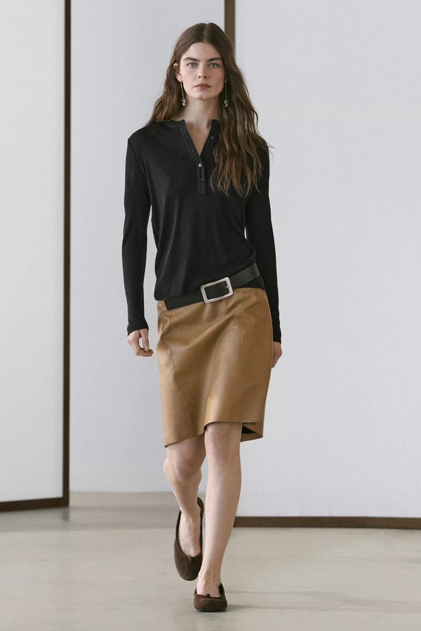 Nappa Leather Mini Skirt