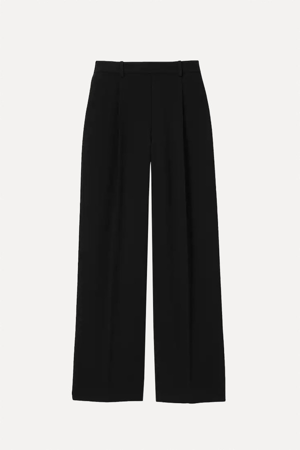 Eden Elasticated-Waist Wide-Leg Twill Trousers from Reiss