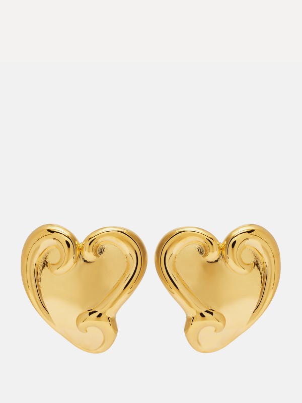 Swirl Heart Clip-On Earrings 
