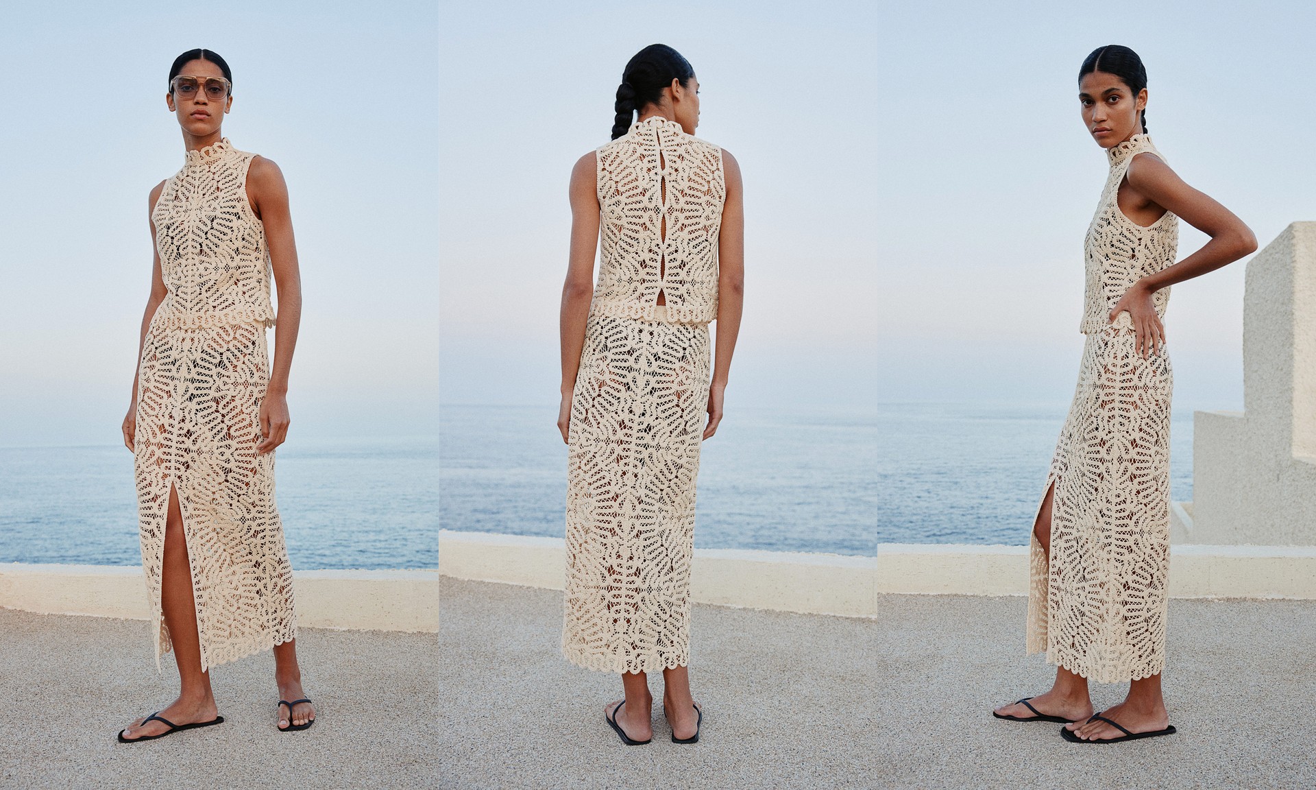 Crochet-Look Pencil Skirt