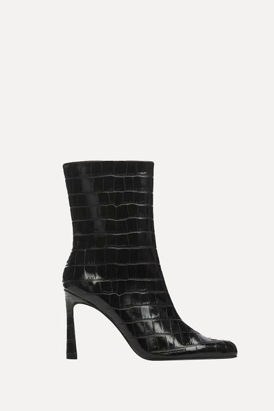 Coco Leather-Effect Heeled Ankle Boots