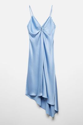 Asymmetrical Satin Dress With Gathered Opening from Victoria Beckham X Mango