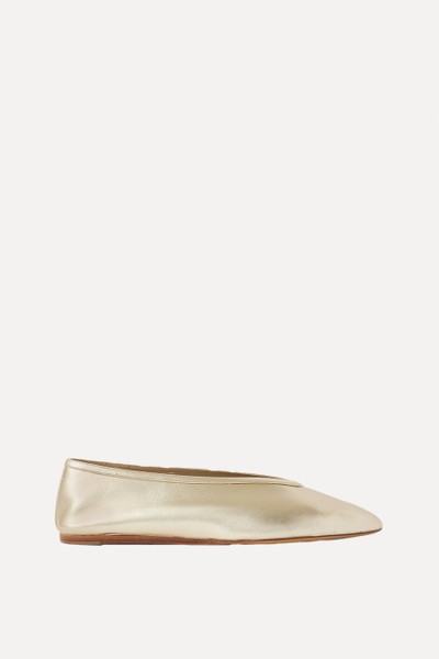 Luna Metallic Leather Ballet Flats from Le Monde Beryl