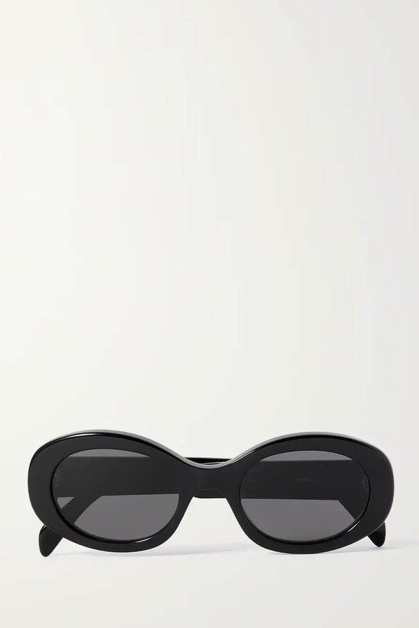 Triomphe Oval-Frame Acetate Sunglasses from Celine Eyewear