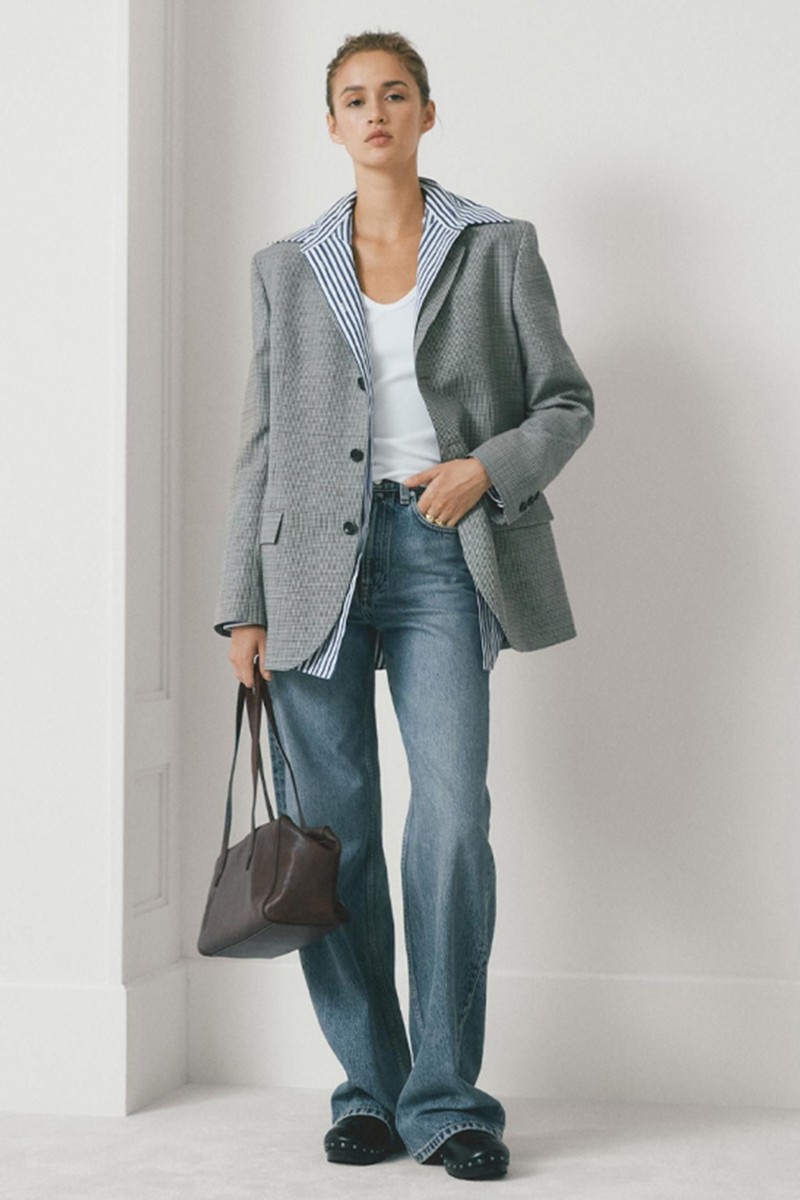 100% Wool Houndstooth Blazer