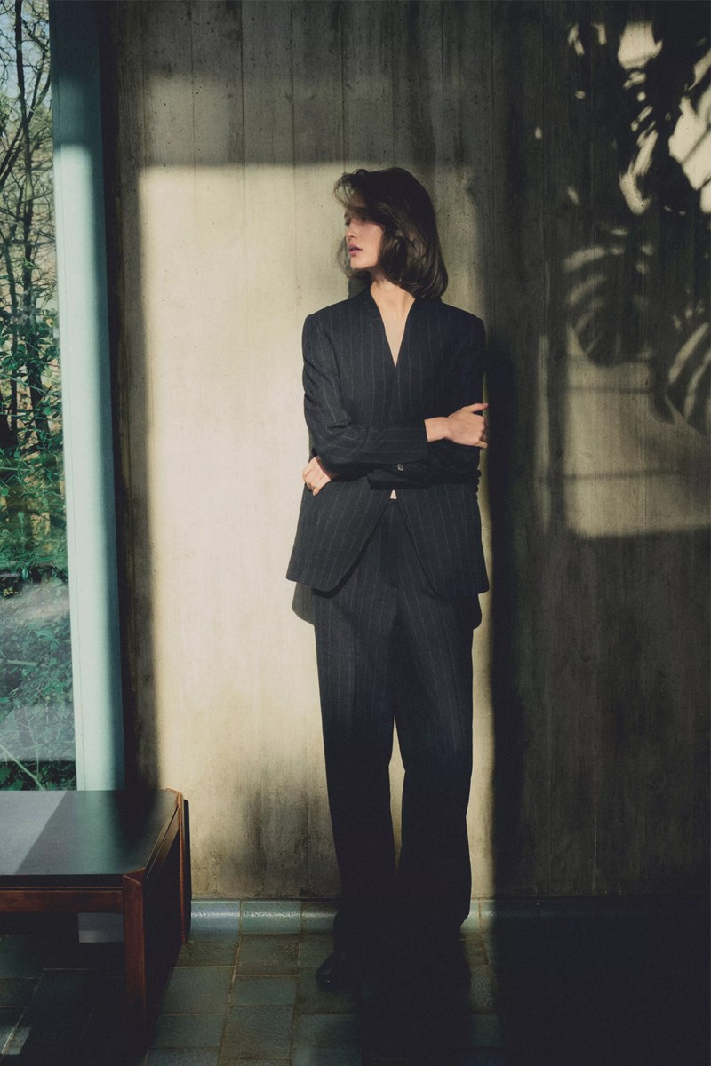 Pinstripe Lapelless Blazer from Massimo Dutti