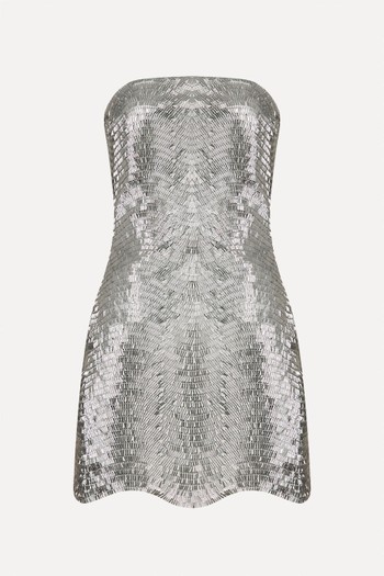 Moss Strapless Sequined Mini Dress from ILA.