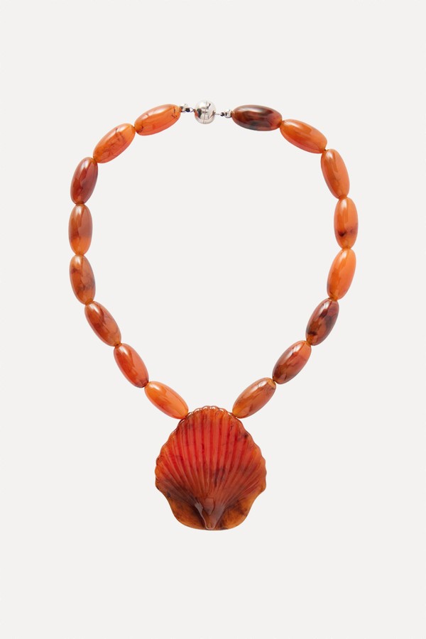 Silver-Tone, Shell & Resin Necklace from JULIETTA