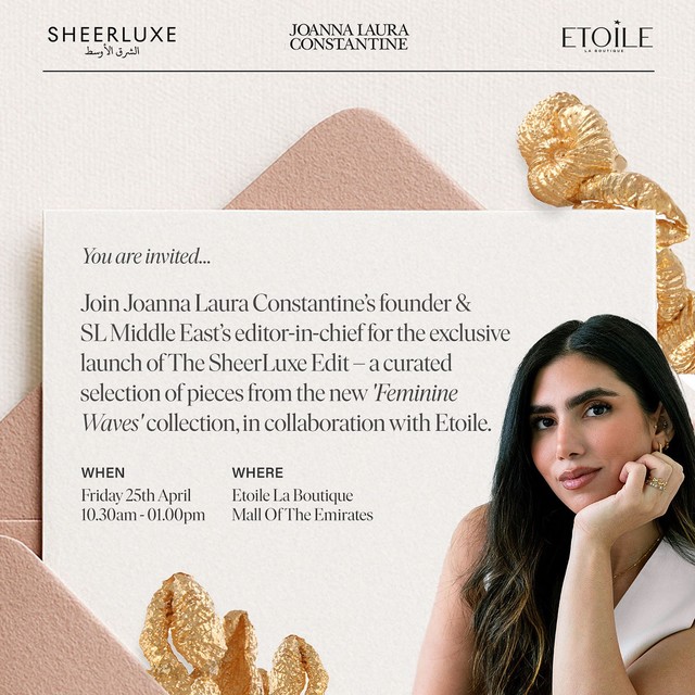 You’re invited…

Join @joannalauraconstantine’s & SL Middle East’s editor-in-chief for the e