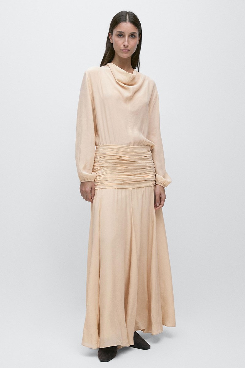 Long Flowing Dress With Ruffle