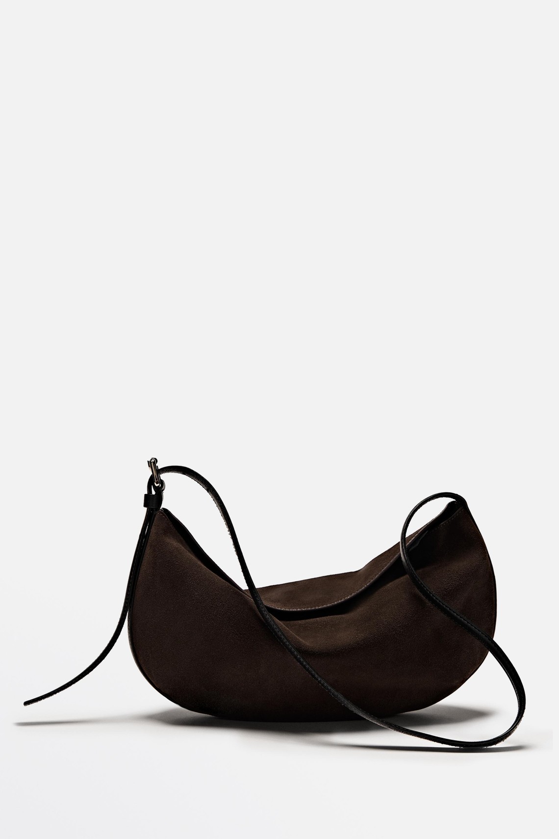 Split Leather Half-Moon Bag from Massimo Dutti