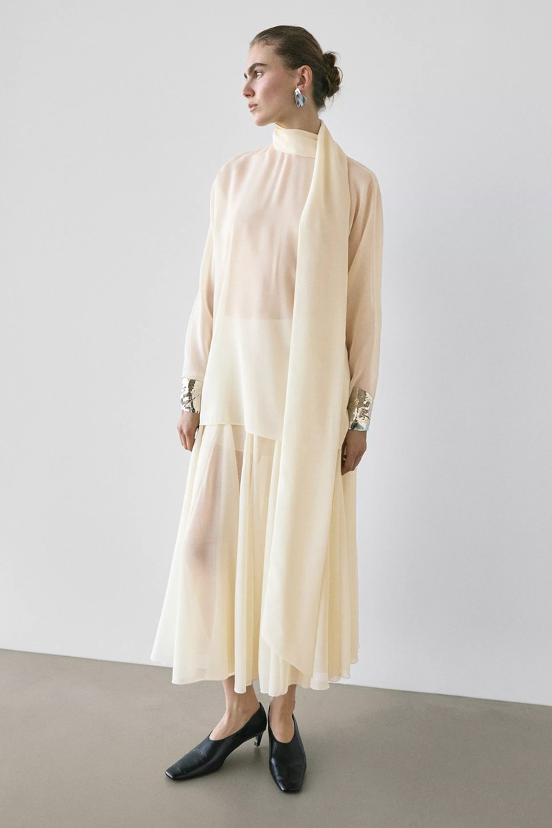 Flowing Flounce Midi Skirt from Massimo Dutti