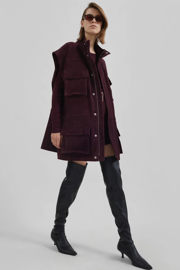 Turin Suede Cargo Jacket from The Frankie Shop