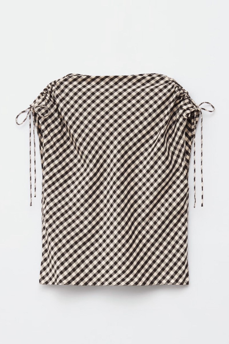 Drawstring Boatneck Top