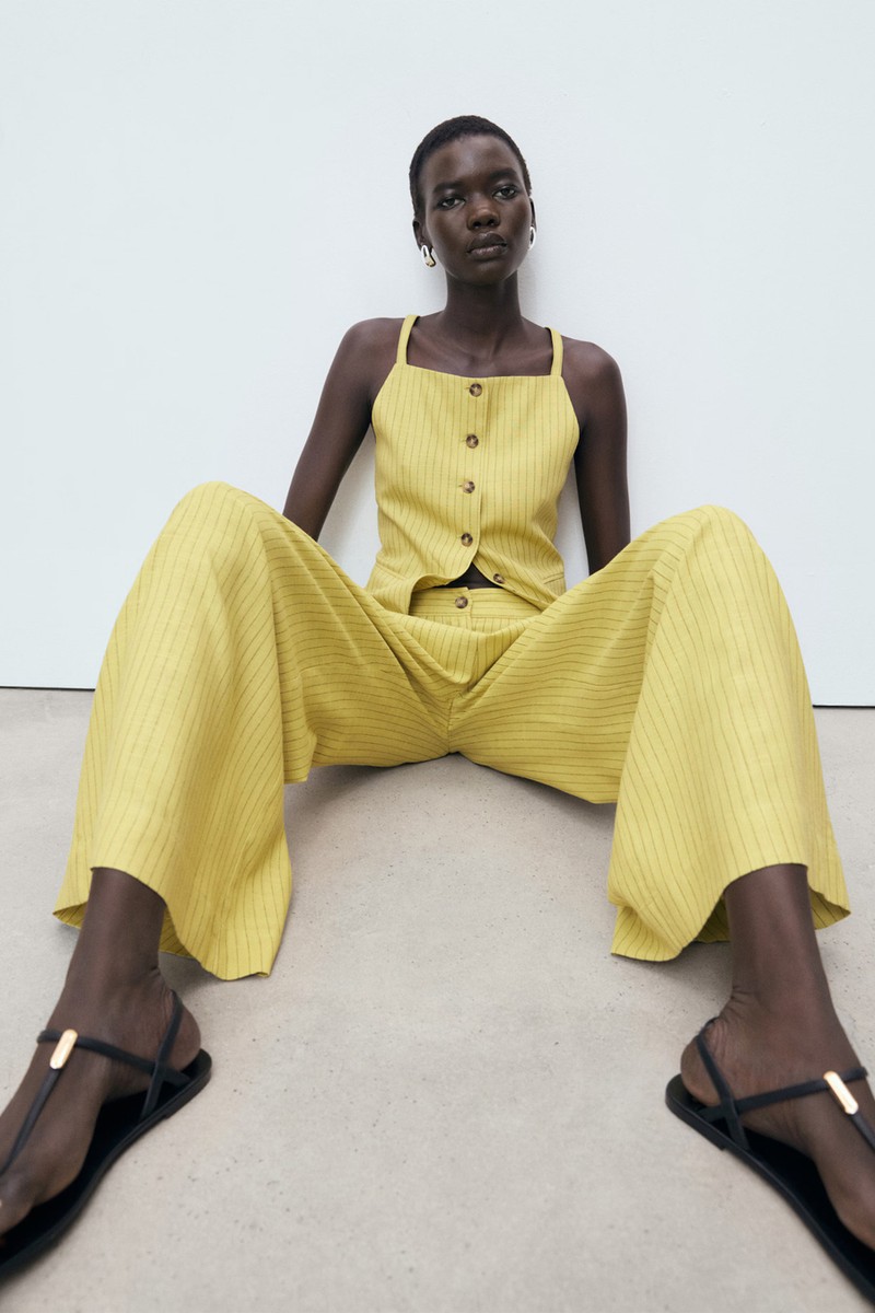 Striped Straight Suit Trousers from Mango