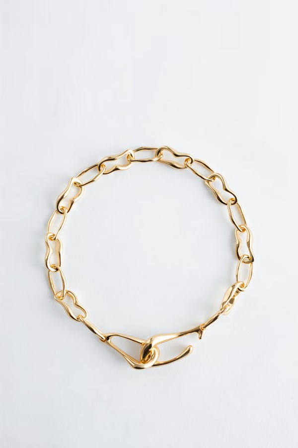 Oversized-Clasp Chain Necklace