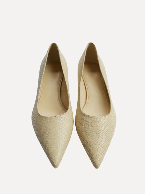 Snakeskin-Patterned Leather Pumps 