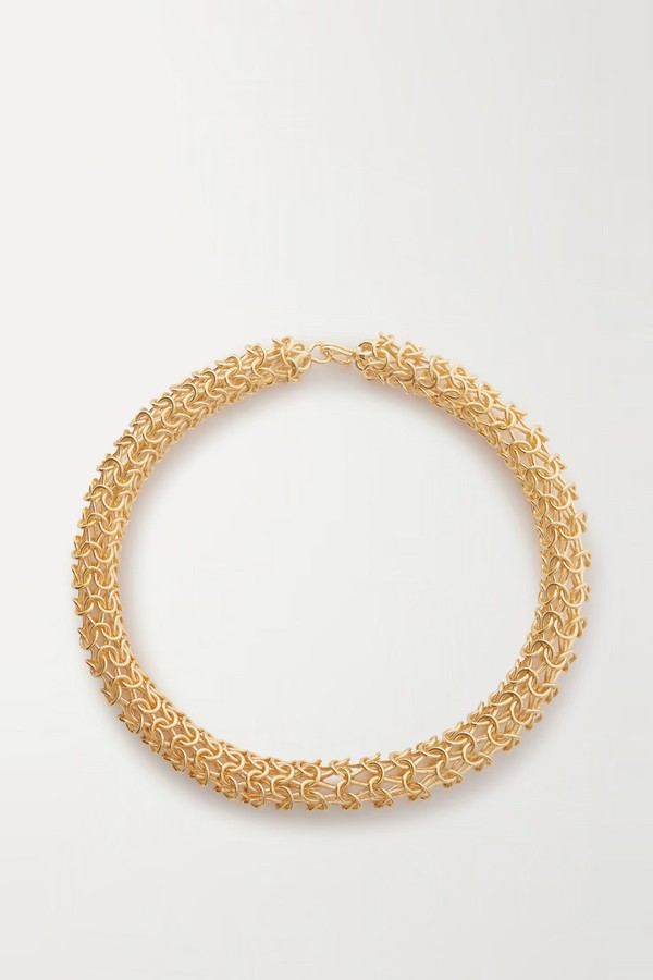 Crochet Gold-Tone Necklace from Bottega Veneta