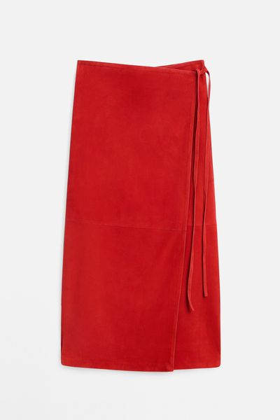 Suede Leather Pareo Skirt