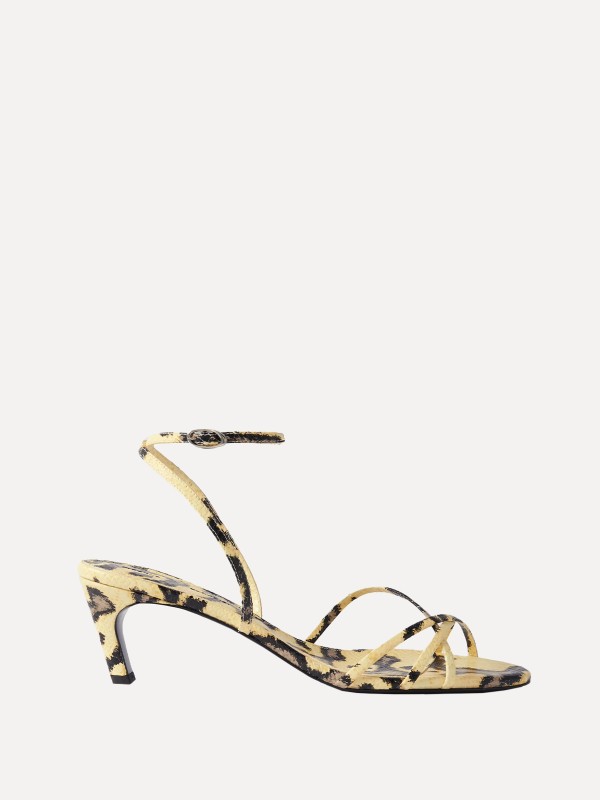 Uma Snake-Effect Leather Sandals
