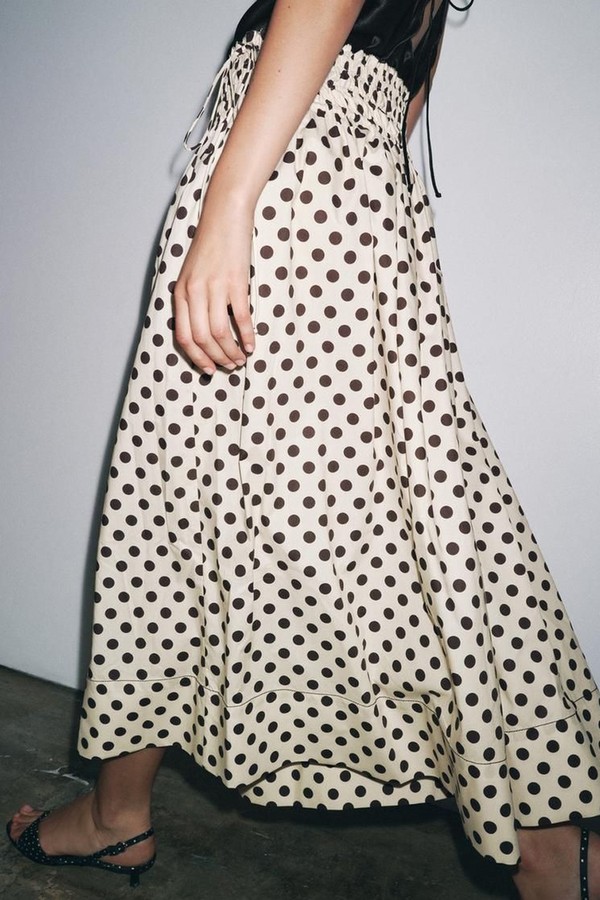 Polka Dot Midi Skirt
