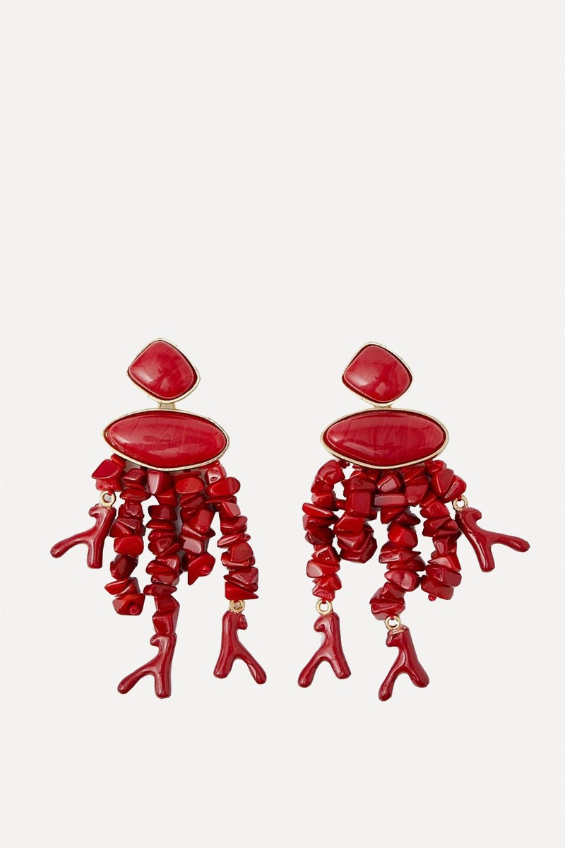 Coral Stone Drop Earrings from Accessorize